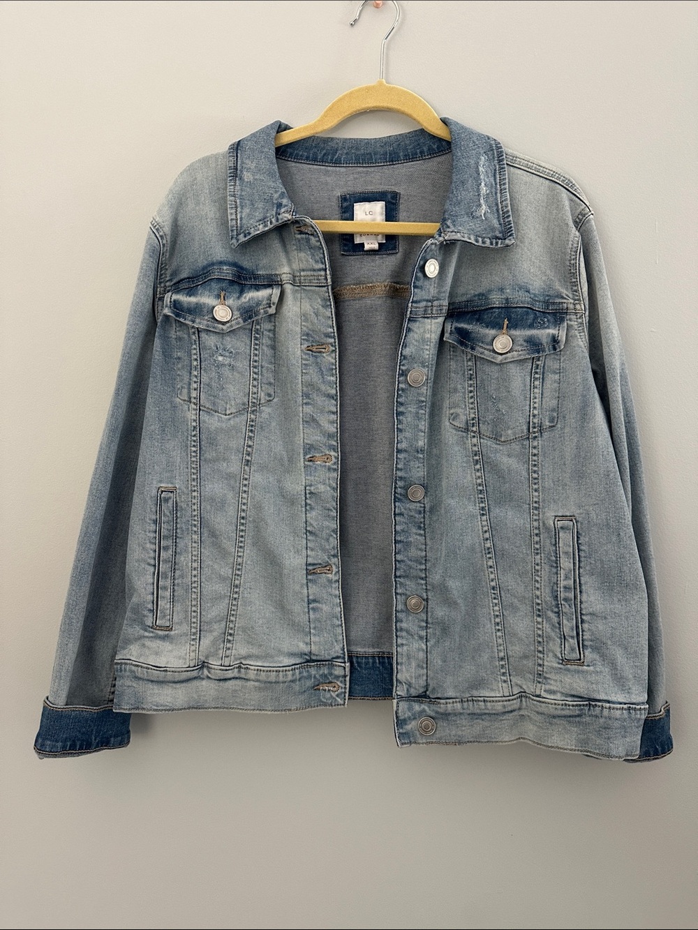 LC Lauren Conrad XXL Stretchy Light Wash Denim Jacket